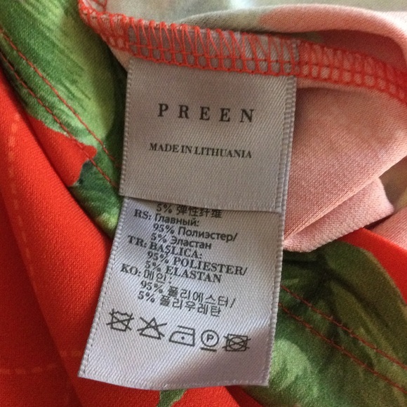 Preen Red Lotus Flower Xandria Stretch Top Size XS - Picture 10 of 11